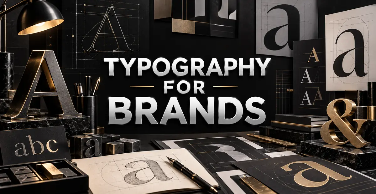 Typography for brands guide showing professional font pairing and brand typography