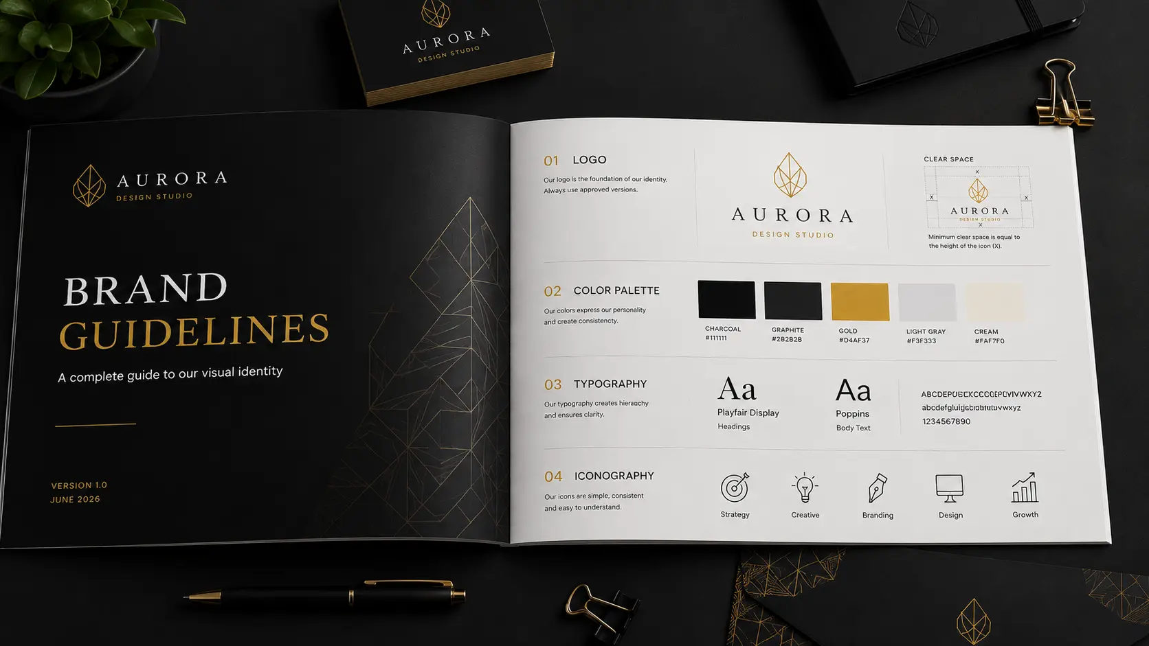 Professional visual identity guidelines and design system.
