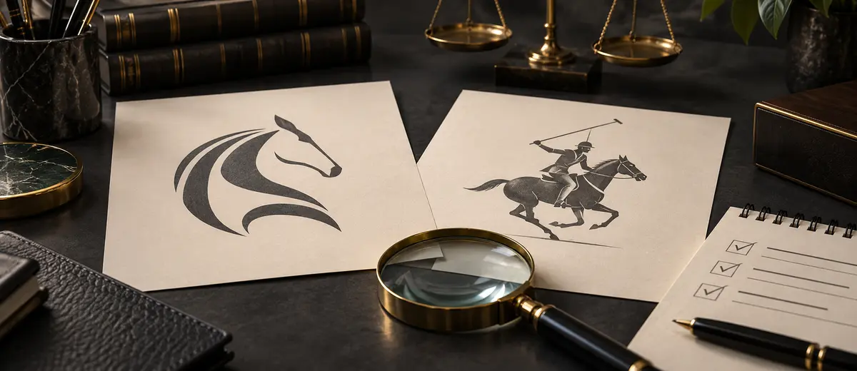 Independent abstract emblem concepts being compared during a trademark and similarity review