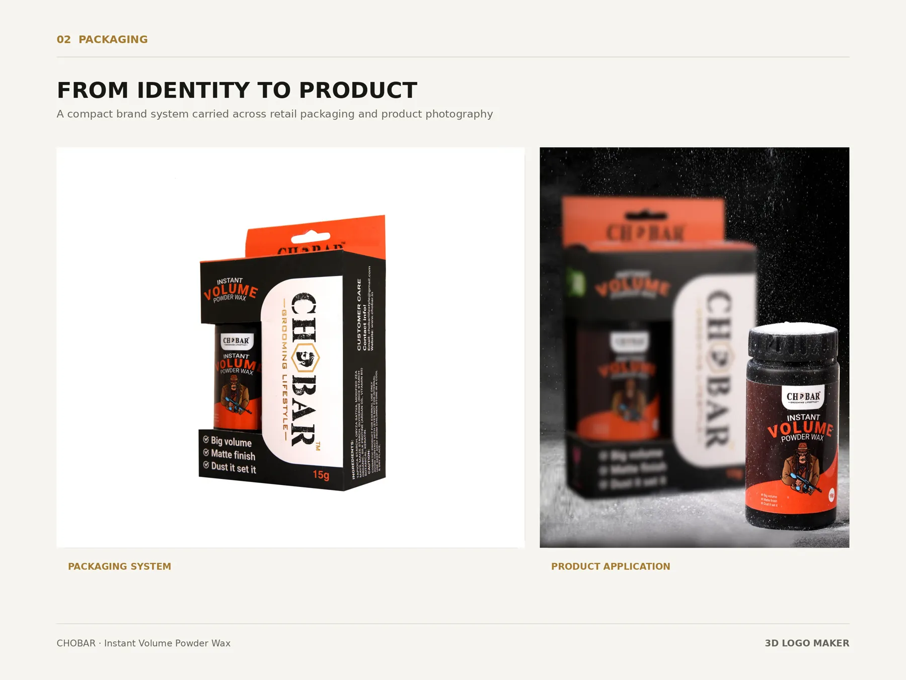 CHOBAR identity applied to packaging